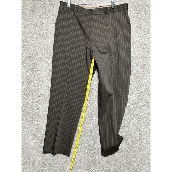 Hugo‎ Boss Virgin Wool Blend Pinstripe Dress Pants Pleated Gray 36x30 - Picture 7 of 14